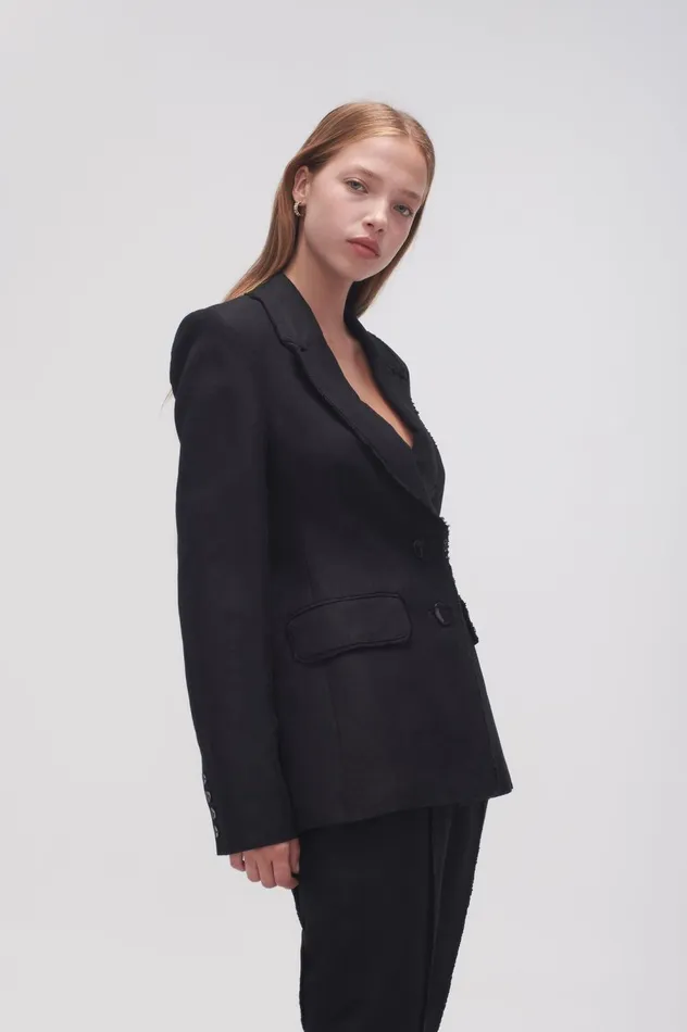 Surrounding Blazer Black Women Aje Blazers Jackets 038 Coats