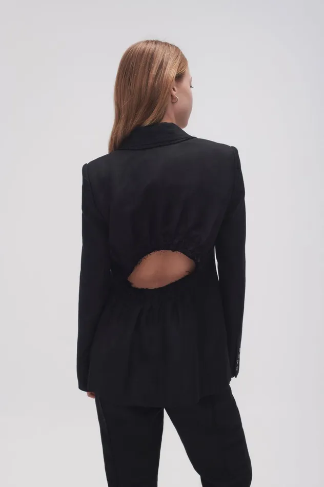 Surrounding Blazer Black Women Aje Blazers Jackets 038 Coats