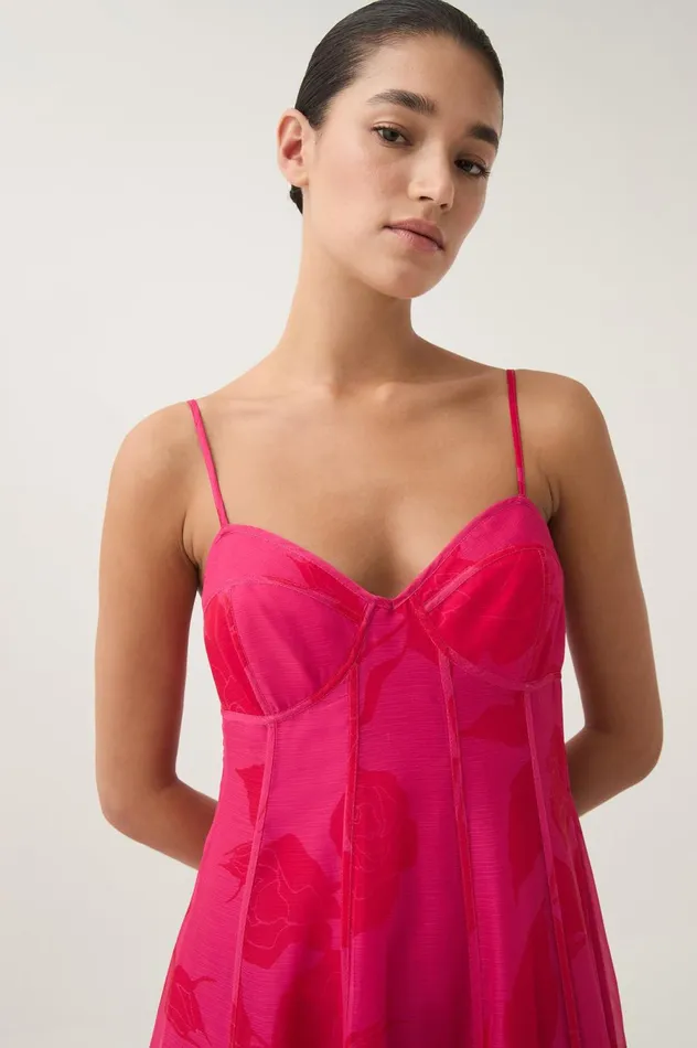 Sway Panelled Midi Dress Florescent Rose Women Aje Cocktail Dresses