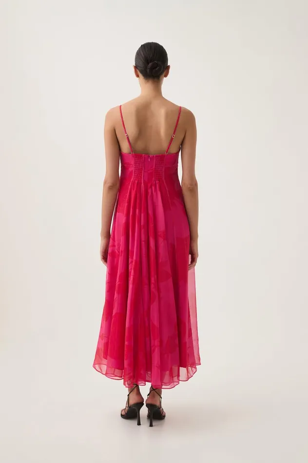 Sway Panelled Midi Dress Florescent Rose Women Aje Cocktail Dresses