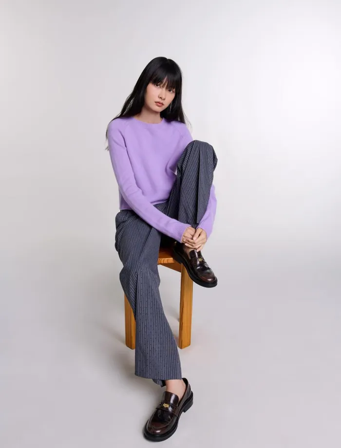 Sweaters and Cardigans Women Maje Short Cashmere Jumper Parma Violet