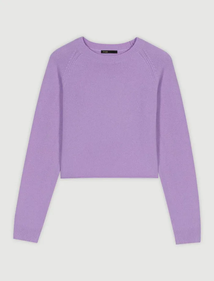 Sweaters and Cardigans Women Maje Short Cashmere Jumper Parma Violet