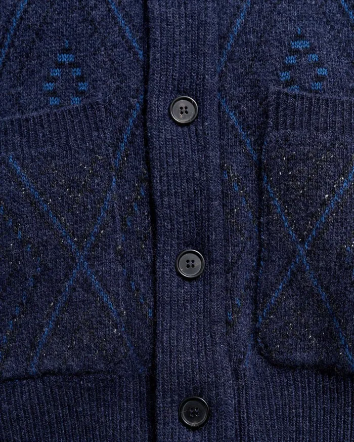Sweaters and Sweatshirts Men Billy Reid Chevron Ranch Cardigan Navy