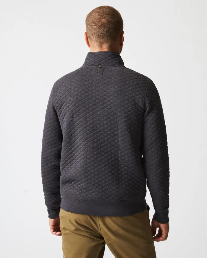 Sweaters and Sweatshirts Men Billy Reid Diamond Quilt Half Zip Black
