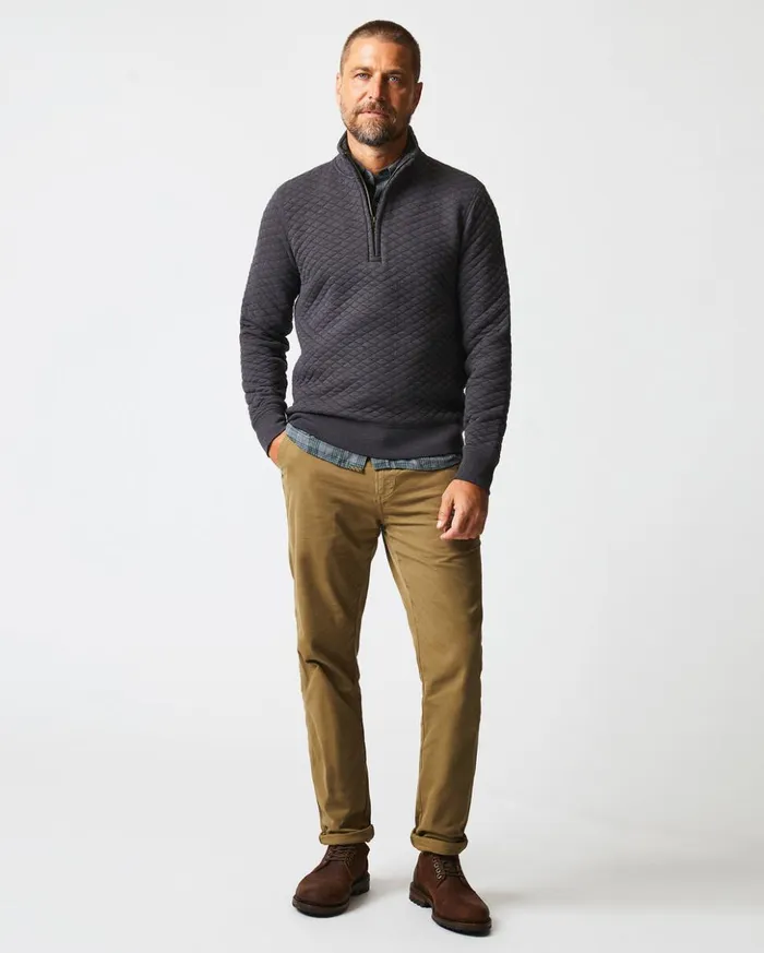 Sweaters and Sweatshirts Men Billy Reid Diamond Quilt Half Zip Black