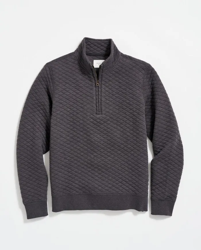 Sweaters and Sweatshirts Men Billy Reid Diamond Quilt Half Zip Black