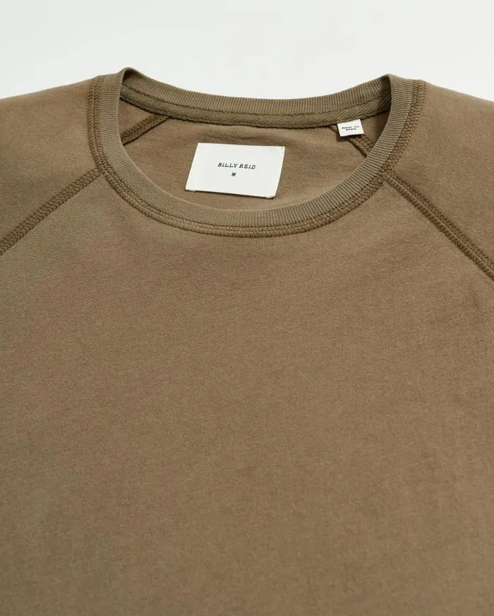 Sweaters and Sweatshirts Men Billy Reid Ls Sueded Cotton Crew Moss Green