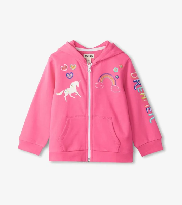 Sweaters Baby and Toddler Hatley Baby and Toddler Girls Pink Love Everywhere Hoodie