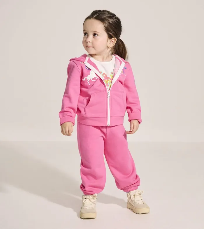 Sweaters Baby and Toddler Hatley Baby and Toddler Girls Pink Love Everywhere Hoodie