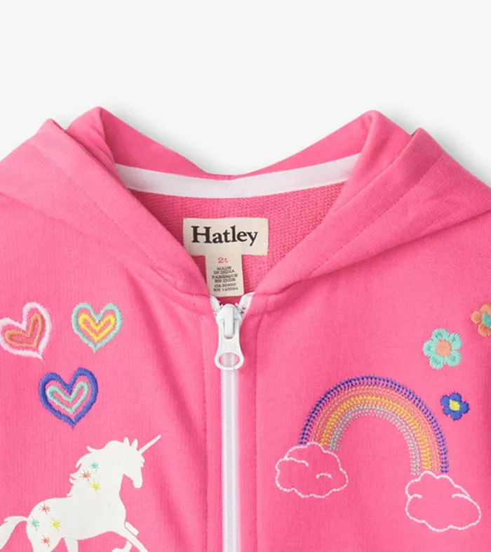 Sweaters Baby and Toddler Hatley Baby and Toddler Girls Pink Love Everywhere Hoodie
