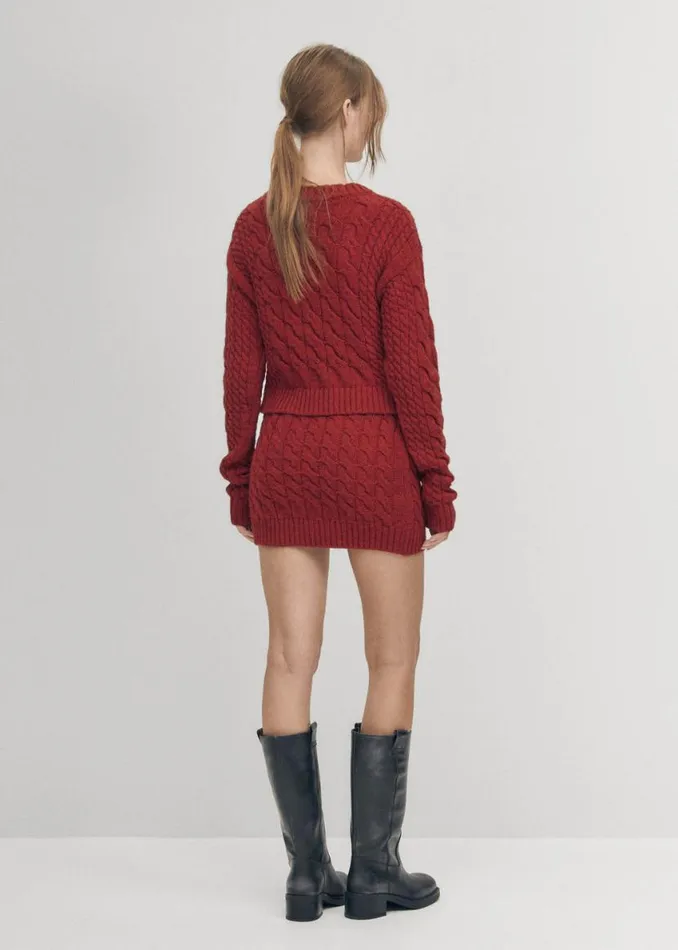 Sweaters Cardigans Women ALOHAS Blossom Red Tricot Sweater