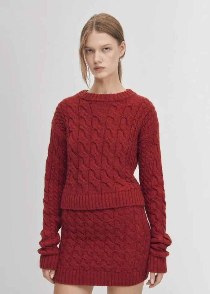Sweaters Cardigans Women ALOHAS Blossom Red Tricot Sweater