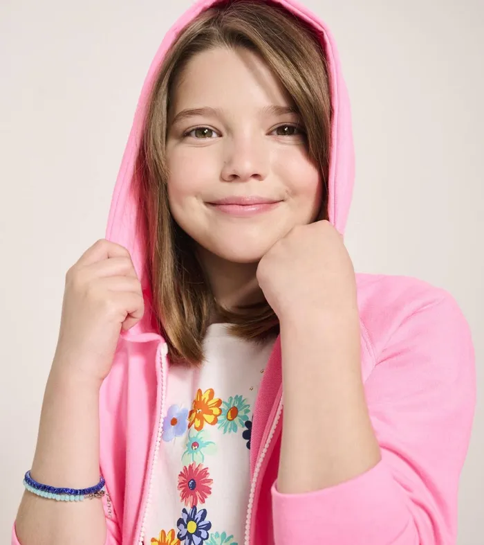 Sweaters Girls Hatley Girls Pink Neon Raglan Hoodie