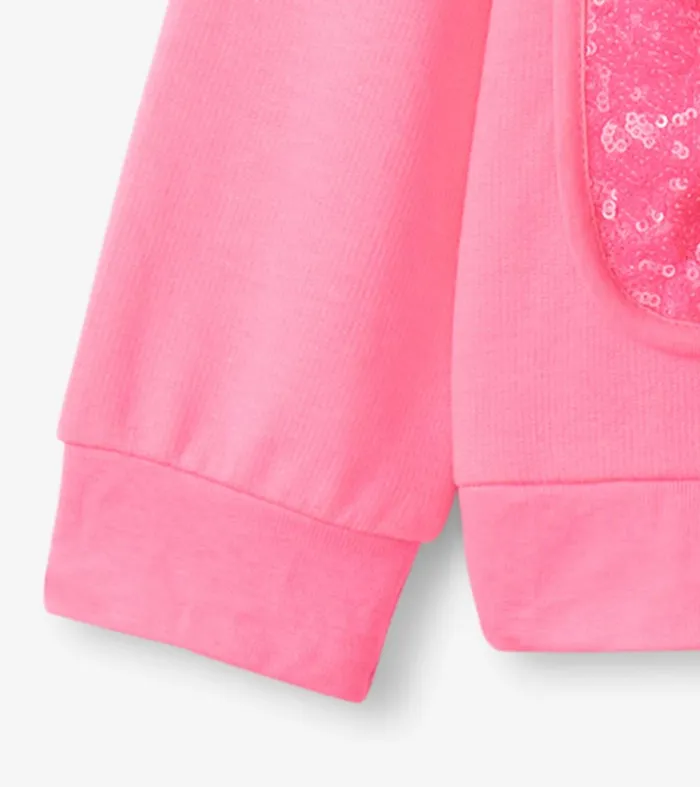 Sweaters Girls Hatley Girls Pink Neon Raglan Hoodie
