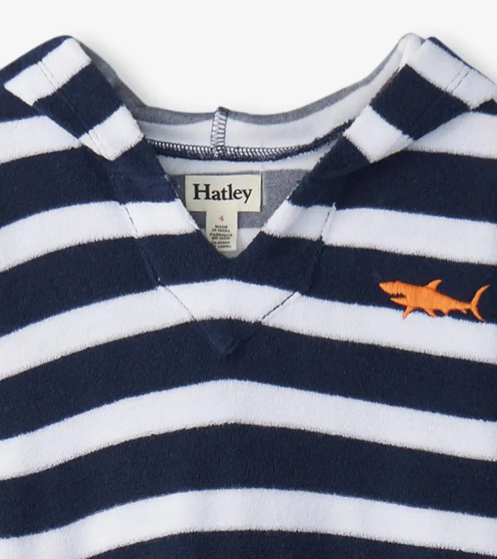 Swimwear Boys Hatley Boys Deep Sea Stripes Terry Pullover Hoodie
