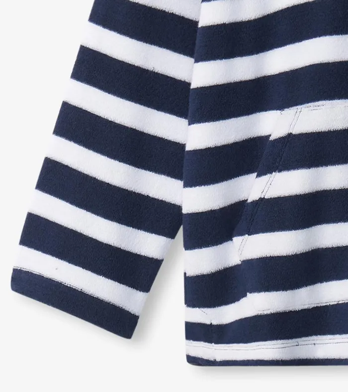 Swimwear Boys Hatley Boys Deep Sea Stripes Terry Pullover Hoodie