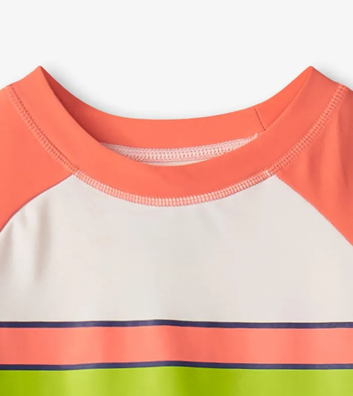 Swimwear Boys Hatley Boys Surfer Stripes Short Sleeve Rashguard