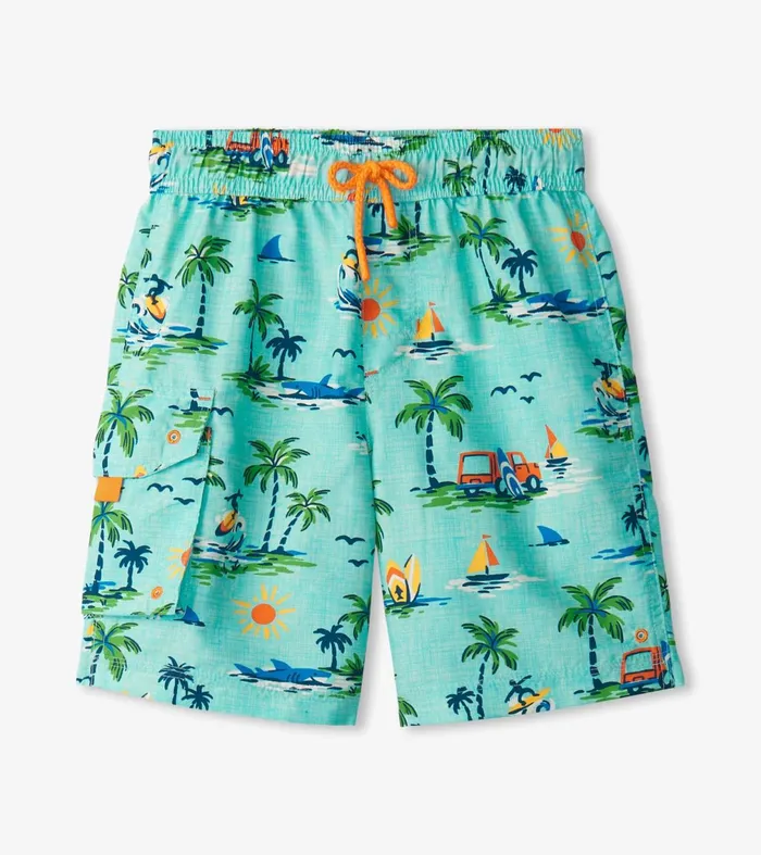Swimwear Boys Hatley Boys Vintage Holiday Board Shorts