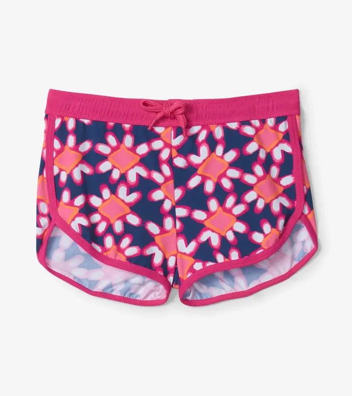Swimwear Girls Hatley Shibori Flowers Swim Shorts