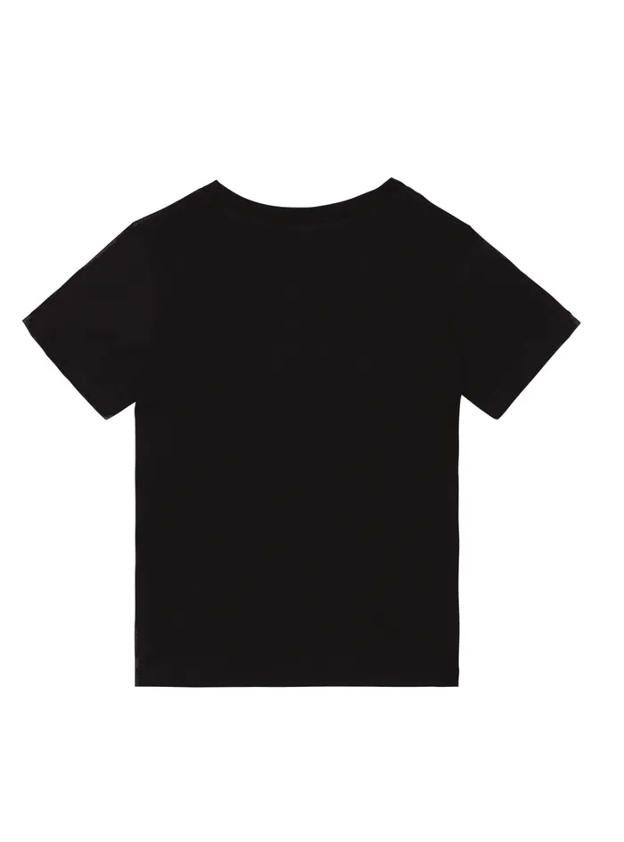 Tshirt With Logo Black Kids Balmain