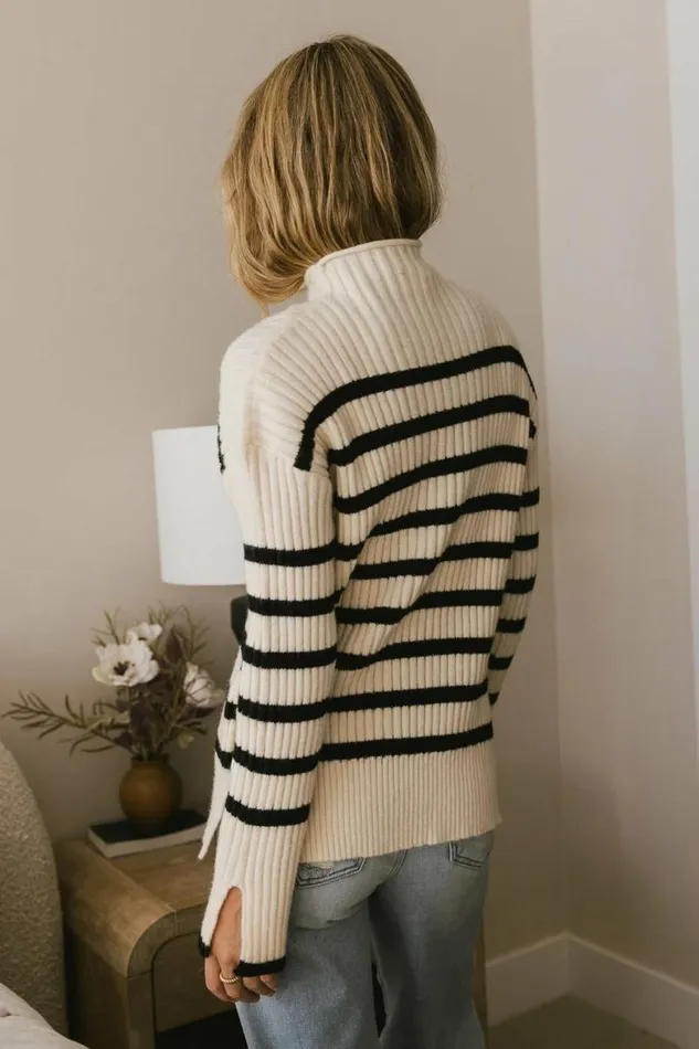 Taylor Striped Sweater Ivory Women Bohme Tops