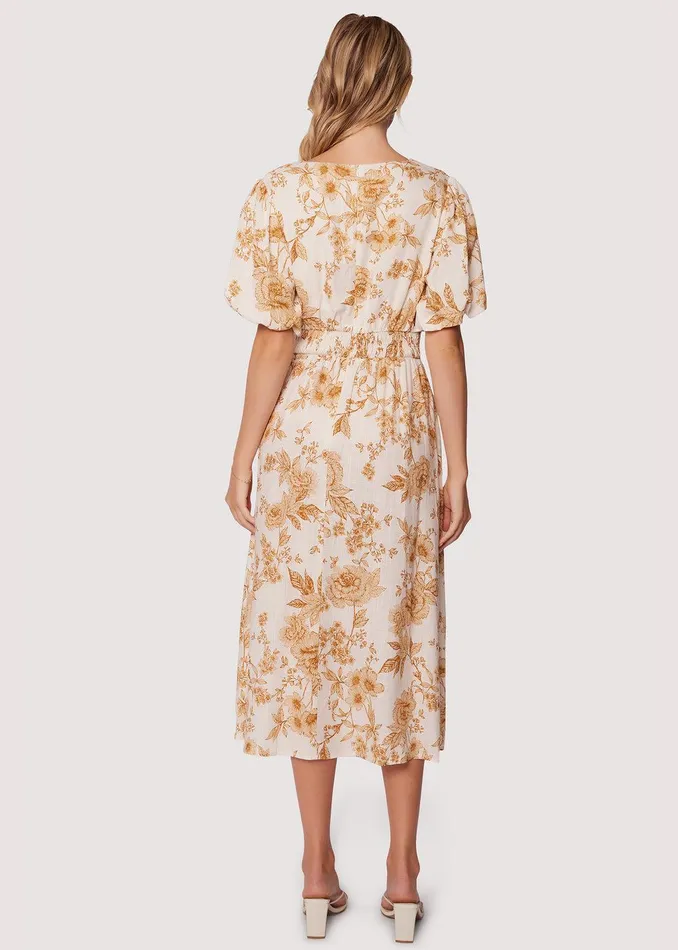 Toasted Rose Midi Dress Brownfloral Women Lost Wander Dresses