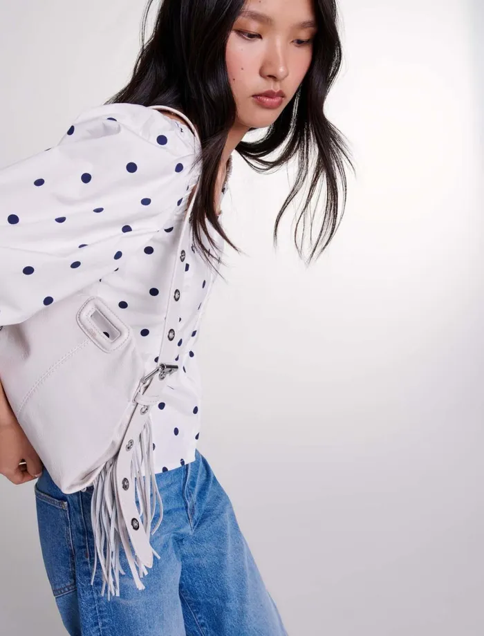 Tops and Shirts Women Maje PuffSleeved Top Navy Polka Dots