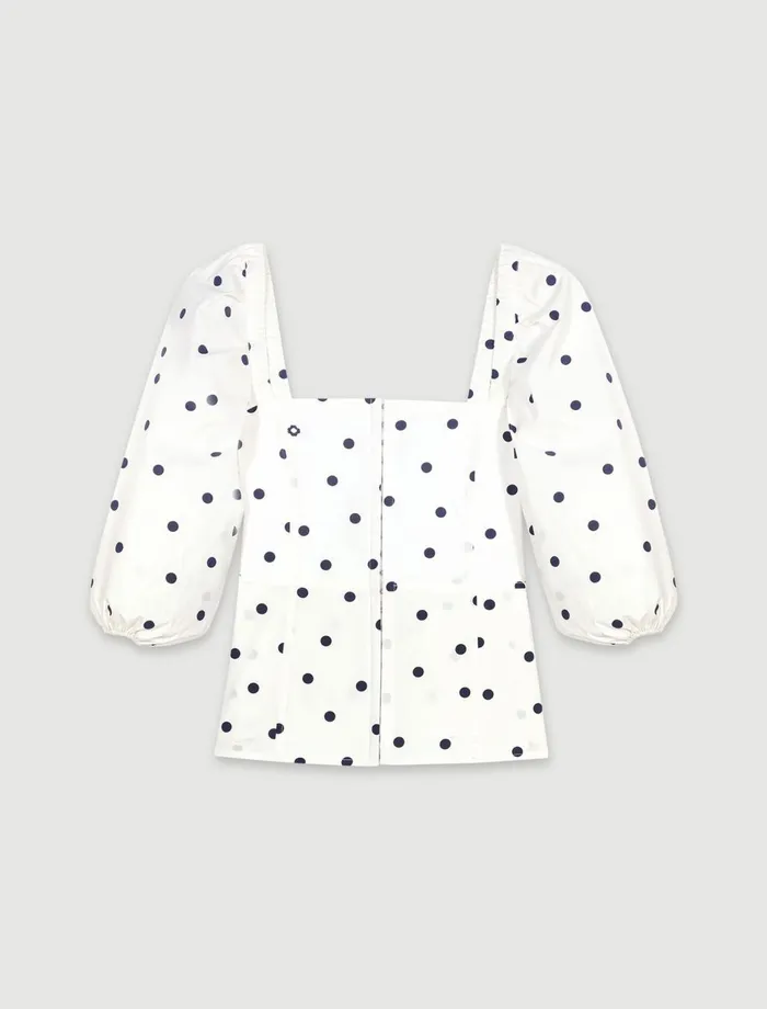 Tops and Shirts Women Maje PuffSleeved Top Navy Polka Dots
