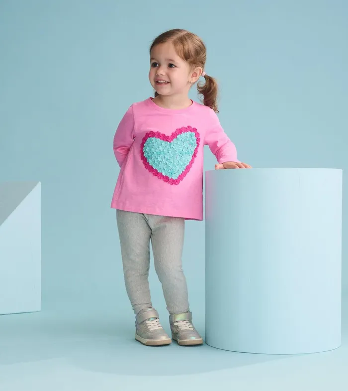 Tops Baby and Toddler Hatley Baby and Toddler Girls Happy Hearts Long Sleeve TShirt