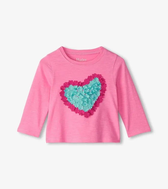 Tops Baby and Toddler Hatley Baby and Toddler Girls Happy Hearts Long Sleeve TShirt