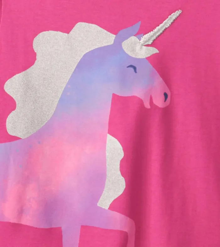 Tops Baby and Toddler Hatley Rasberry Unicorn Long Sleeve TShirt