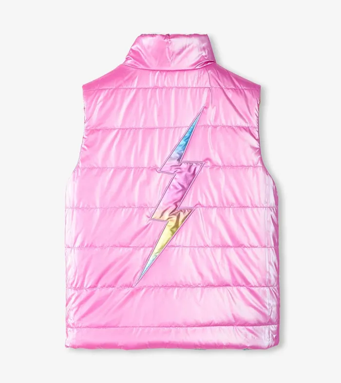 Tops Girls Hatley Girls Rainbow Shine Reversible Quilted Vest