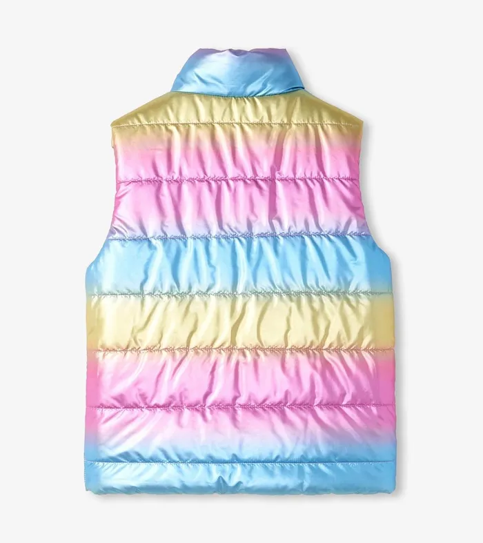 Tops Girls Hatley Girls Rainbow Shine Reversible Quilted Vest