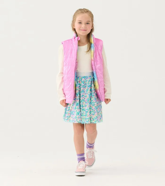 Tops Girls Hatley Girls Rainbow Shine Reversible Quilted Vest