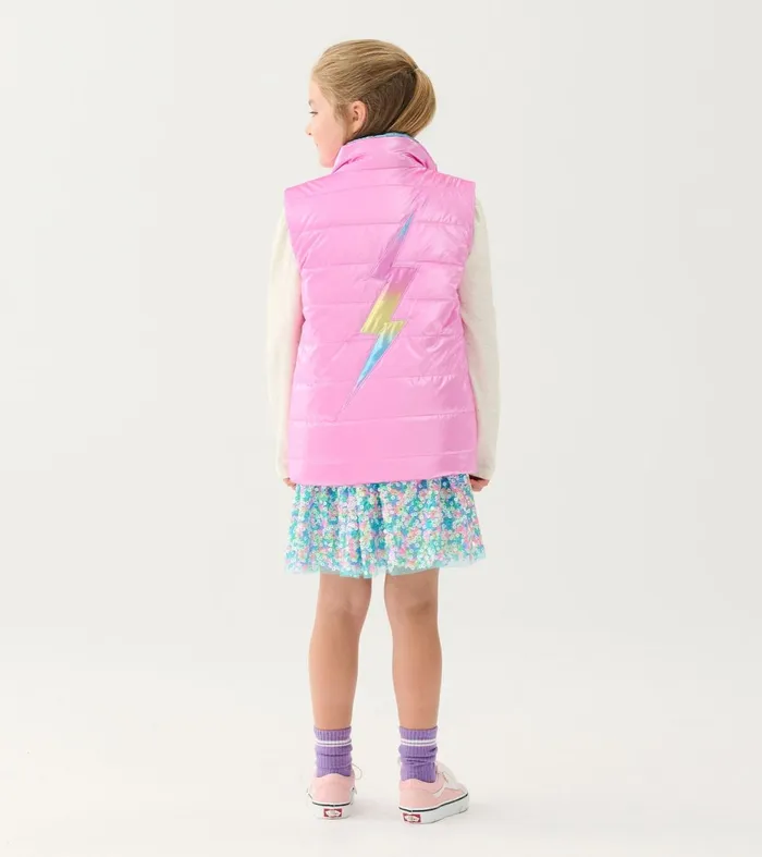 Tops Girls Hatley Girls Rainbow Shine Reversible Quilted Vest
