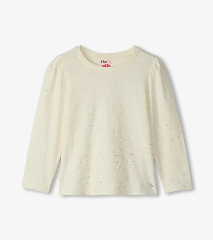 Tops Girls Hatley Girls Silver Hot Melt Long Sleeve Graphic Tee