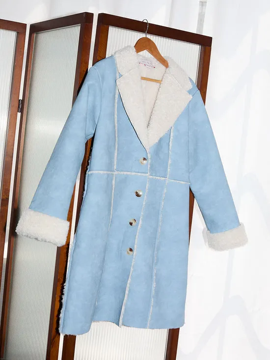 Tops Nadia Sherpa Coat Cloud Blue 8211 Lisa Says Gah Women