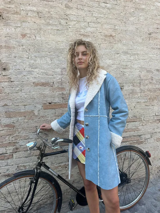 Tops Nadia Sherpa Coat Cloud Blue 8211 Lisa Says Gah Women