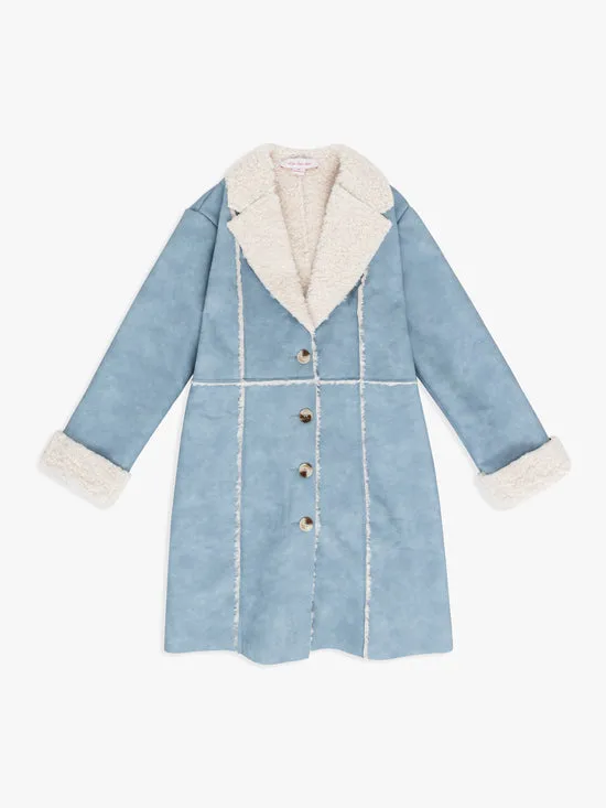 Tops Nadia Sherpa Coat Cloud Blue 8211 Lisa Says Gah Women