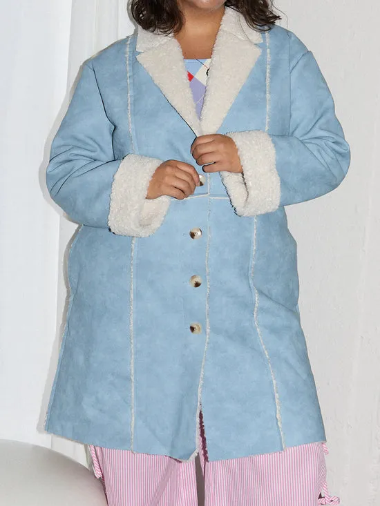 Tops Nadia Sherpa Coat Cloud Blue 8211 Lisa Says Gah Women
