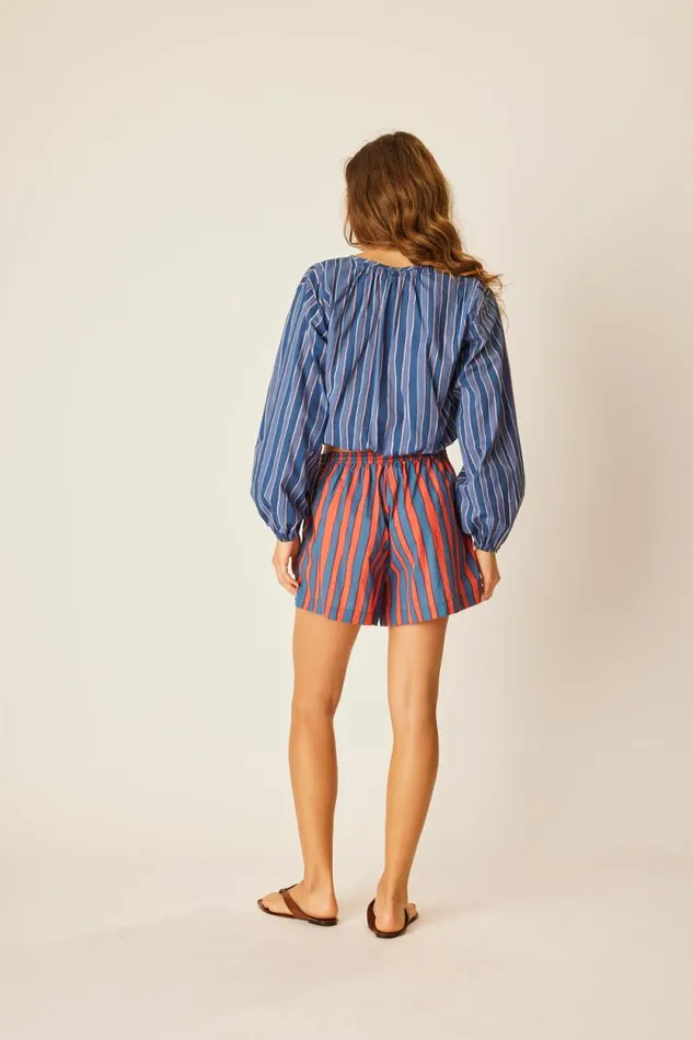 Tops Shop Natalie Martin AMELIA TOP Batik Stripe Navy