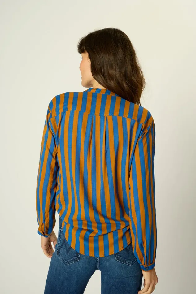 Tops Shop Natalie Martin LESLIE SHIRT Bluecoffee Stripe