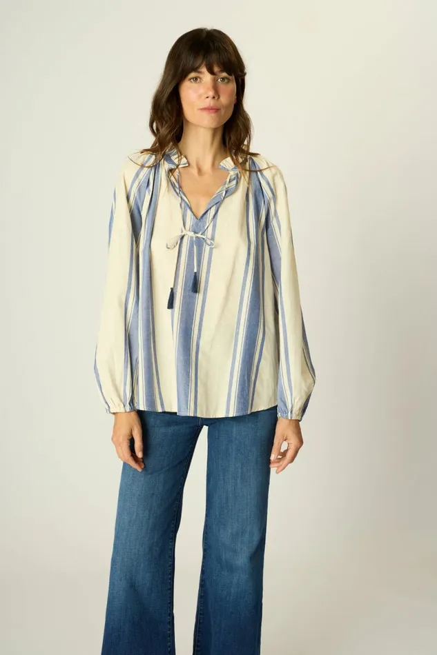 Tops Shop Natalie Martin PENNY BLOUSE French Stripe Blue