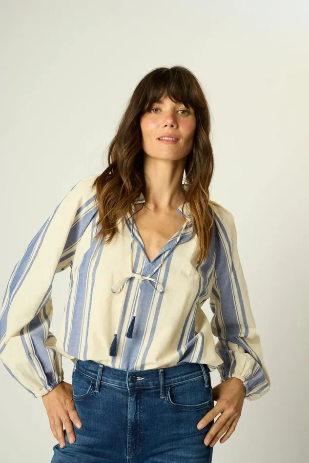 Tops Shop Natalie Martin PENNY BLOUSE French Stripe Blue