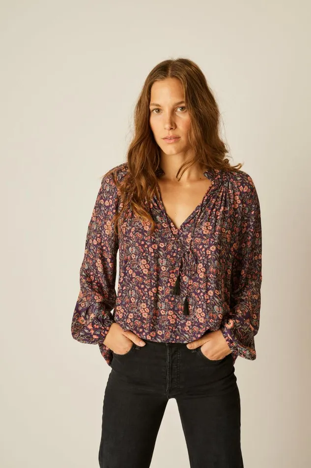 Tops Shop Natalie Martin PENNY BLOUSE Petite Fleur Aubergine