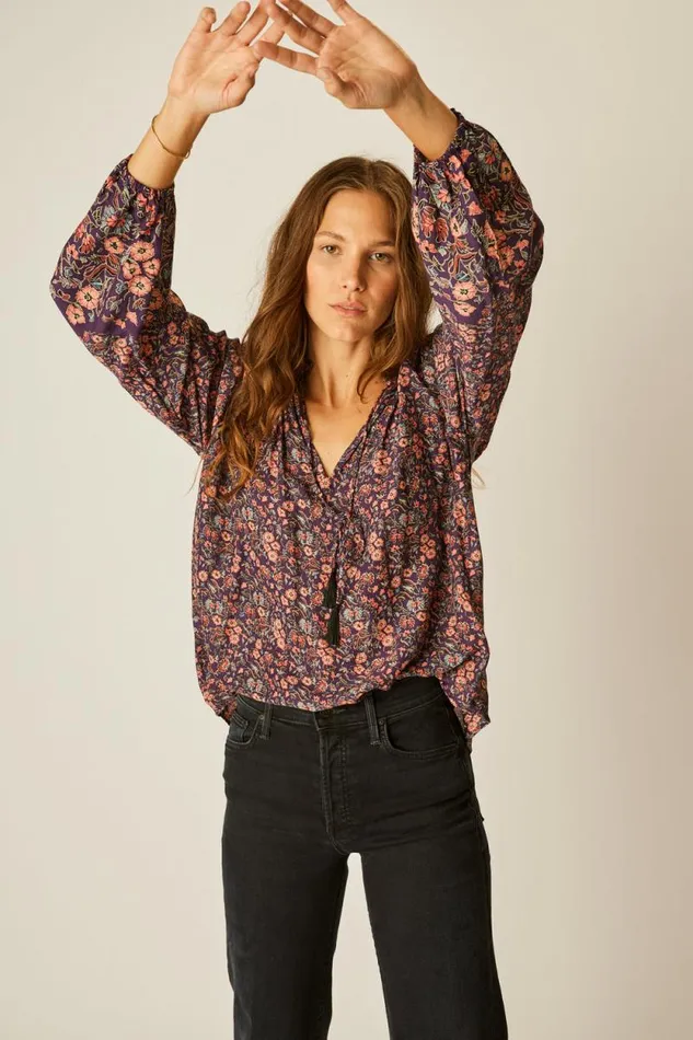 Tops Shop Natalie Martin PENNY BLOUSE Petite Fleur Aubergine