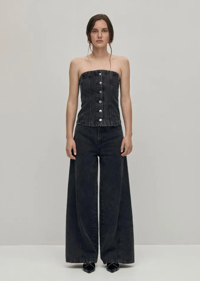 Tops Women ALOHAS Troyes Black Denim Tank