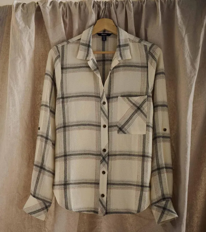 Tops Women Hatley Lila Button Down 8211 Cream Plaid