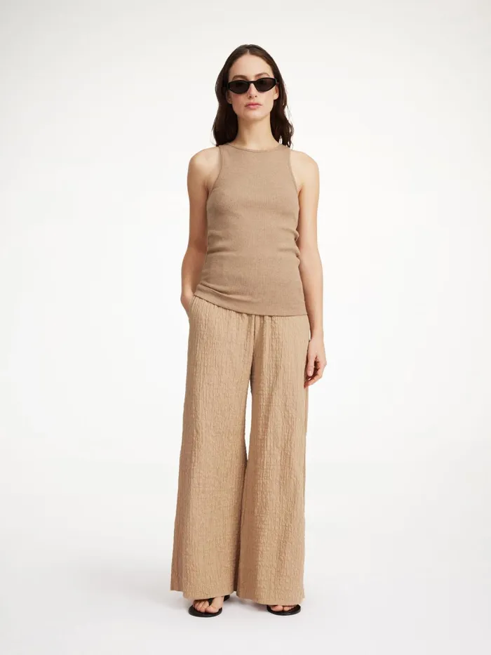 Trousers Women By Malene Birger Campine Wideleg Trousers Tannin