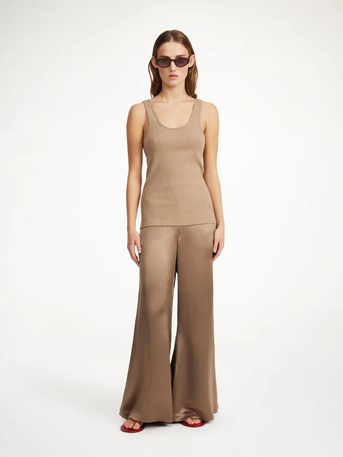 Trousers Women By Malene Birger Lucee Flared Trousers Shitake